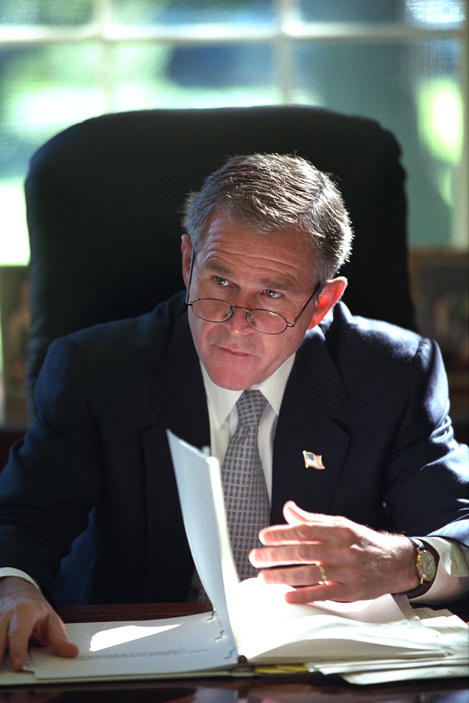 911 President W. Bush in Oval Office, 10/29/2001. Flickr