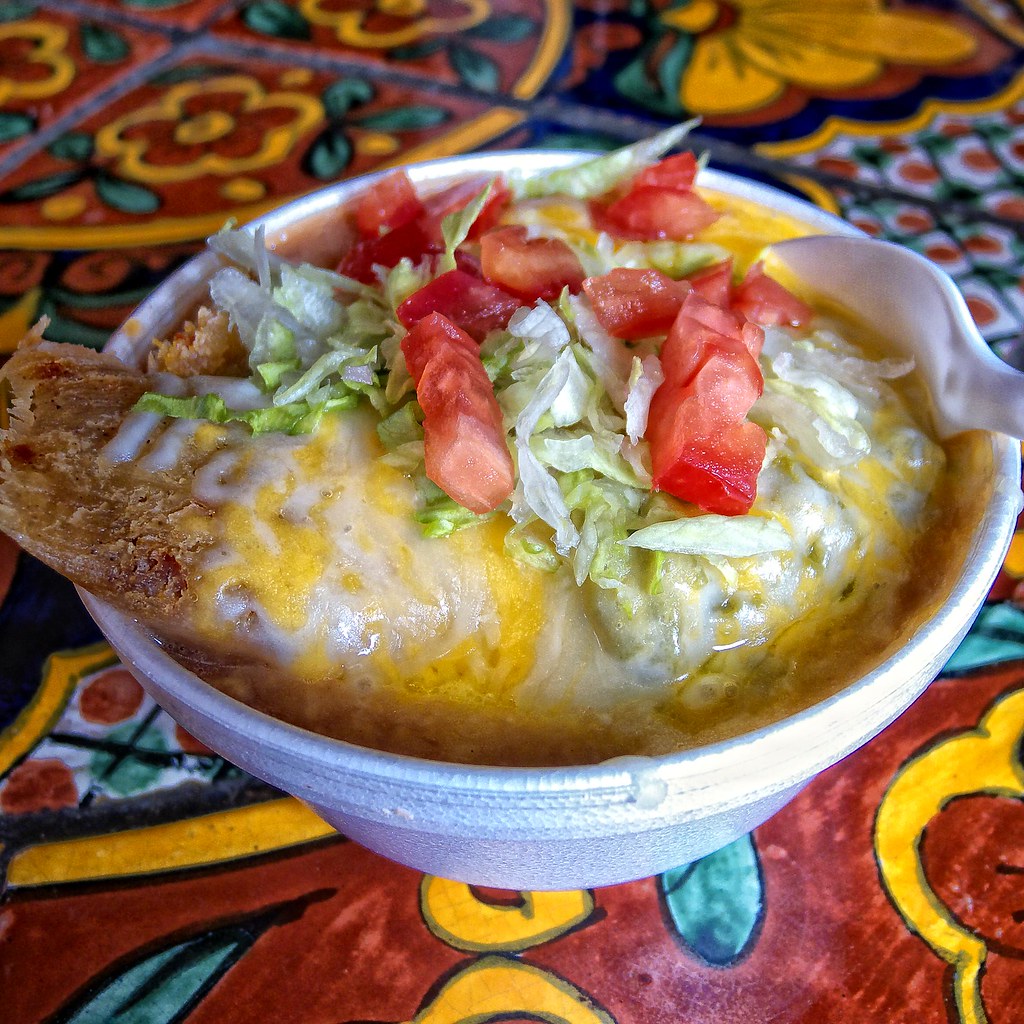 Green chile chicken tamale pie from Leona's Restaurante in… Flickr