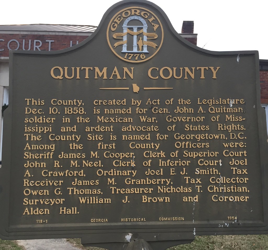 Historic Quitman County Courthouse sign. Flickr