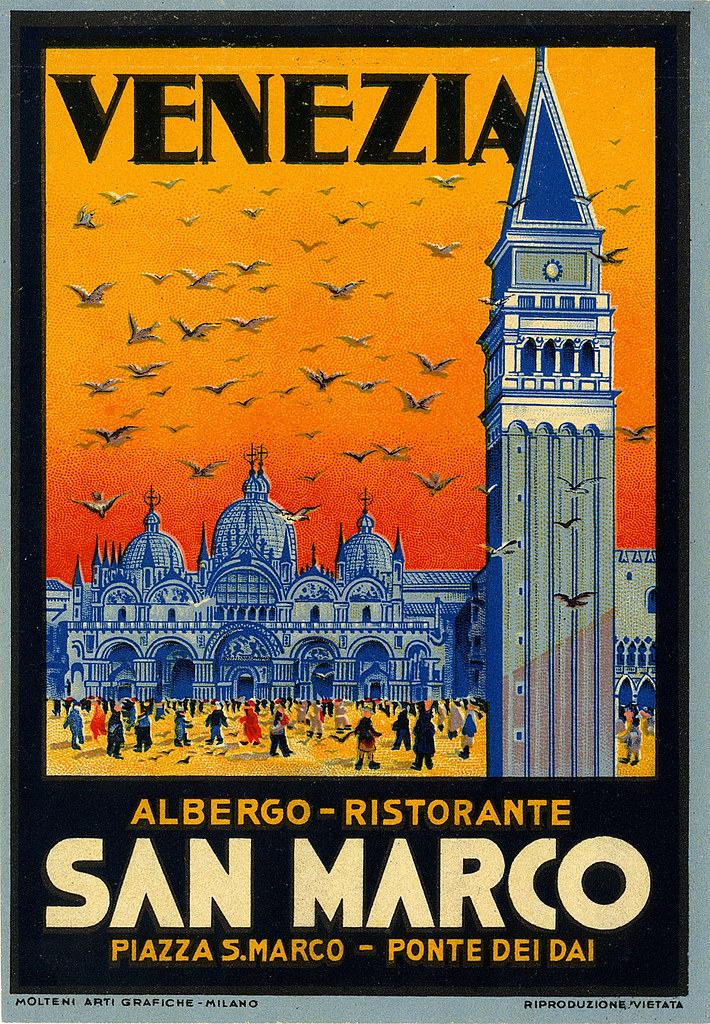 venice italy albergo san marco Art of the Luggage Label Flickr