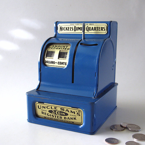 Cash Register Bank Uncle Sam's 3 coin cash register bank