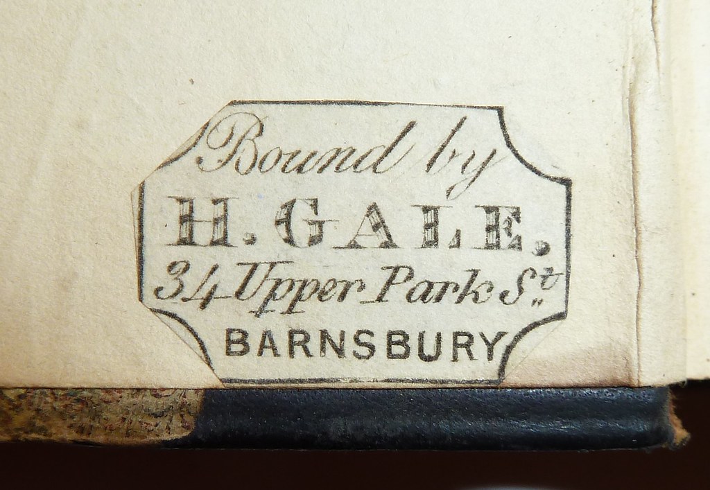 Binder's ticket of Henry Gale (fl. 18361869) Binder's tic… Flickr