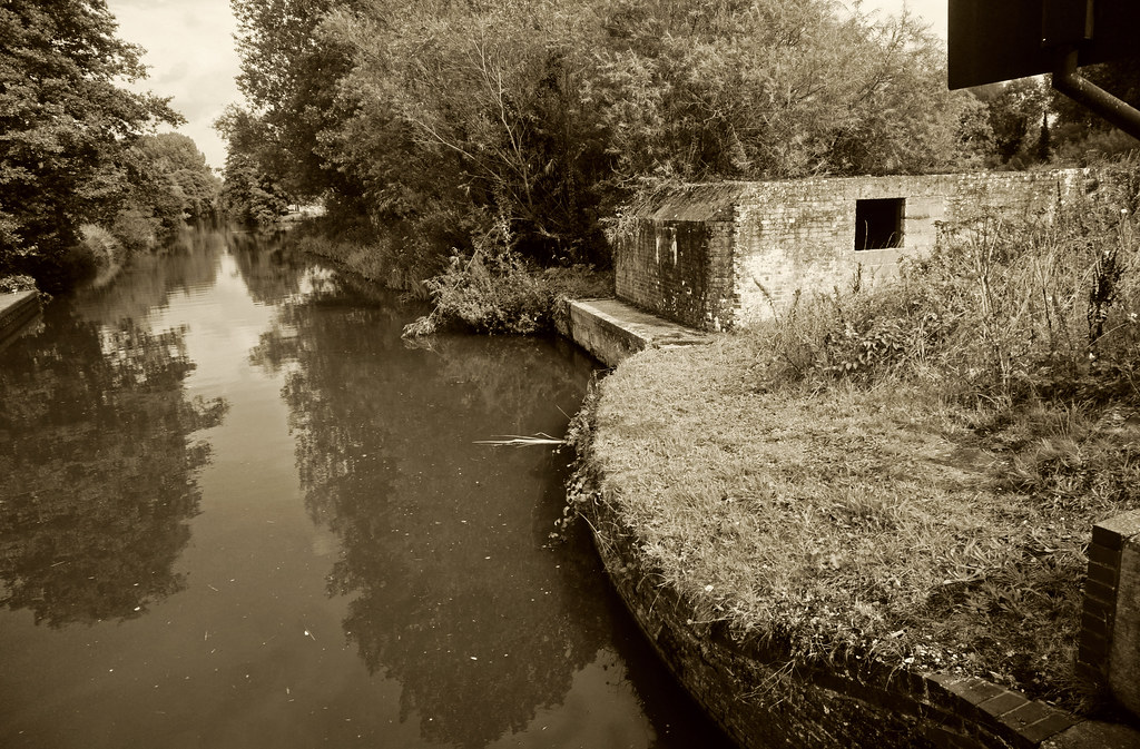 Pill box / sepia I think this is near Upton Lane bridge, o… Flickr