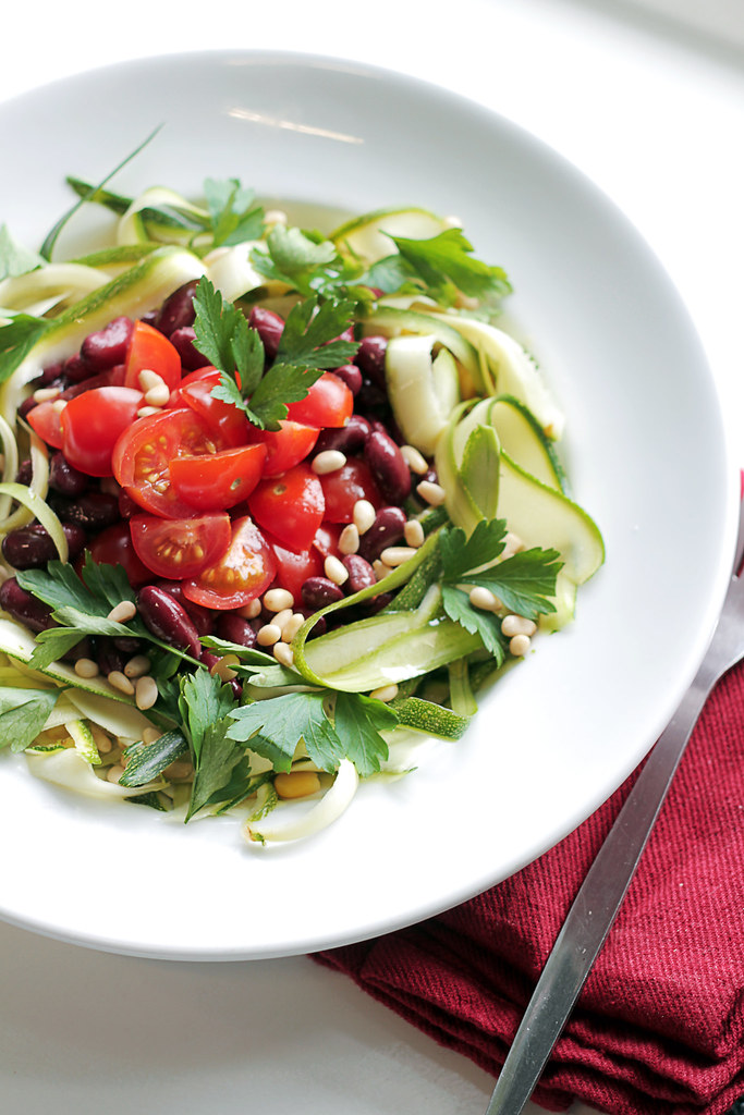 Linguini courgettes, Tomatoes and Kidney Beans RECIPE sal… Flickr