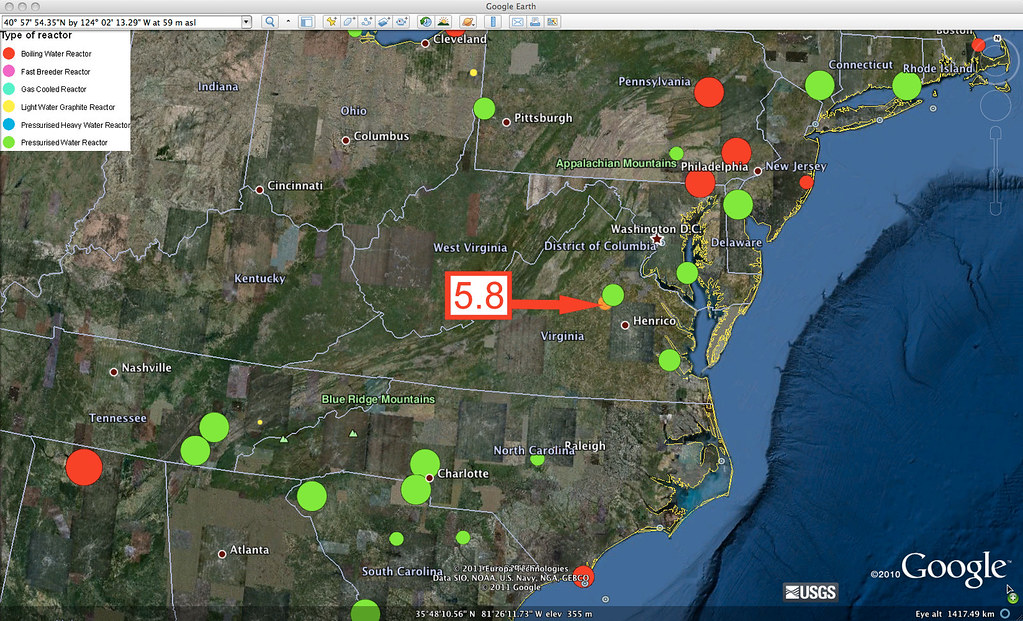Power Plants In Virginia Map VA 5.8 quake and related nuclear plants here is a map show… Flickr