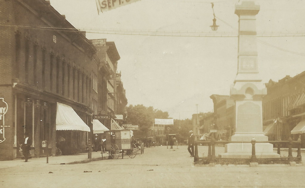 SW Three Rivers MI RPPC 1908 Downtown Stores Businesses Bijou Theater
