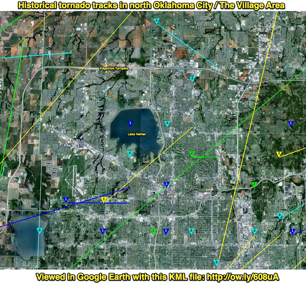 Historical tornado tracks in north Oklahoma City _ The Vil… Flickr