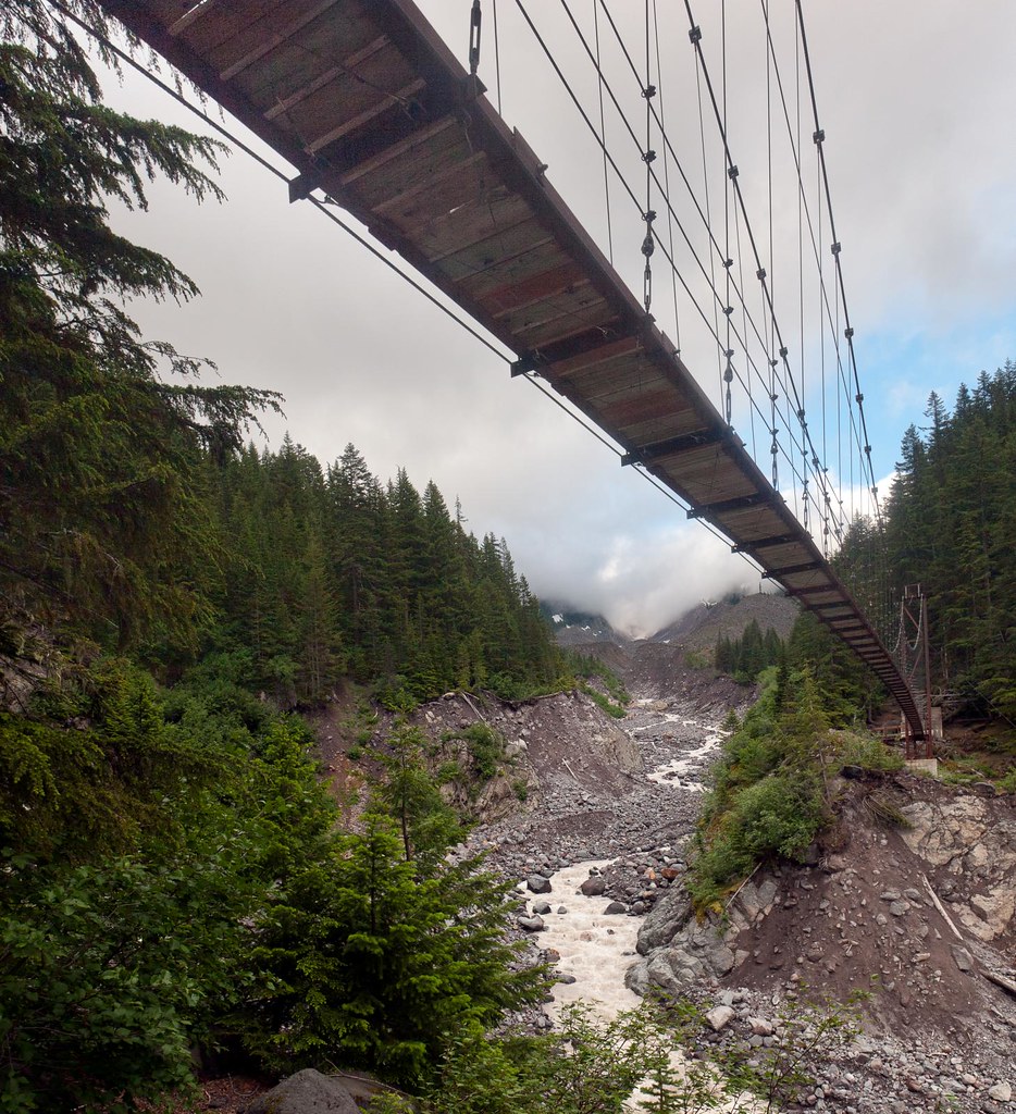 Suspension Bridge at Rainier National Park javi.velazquez Flickr