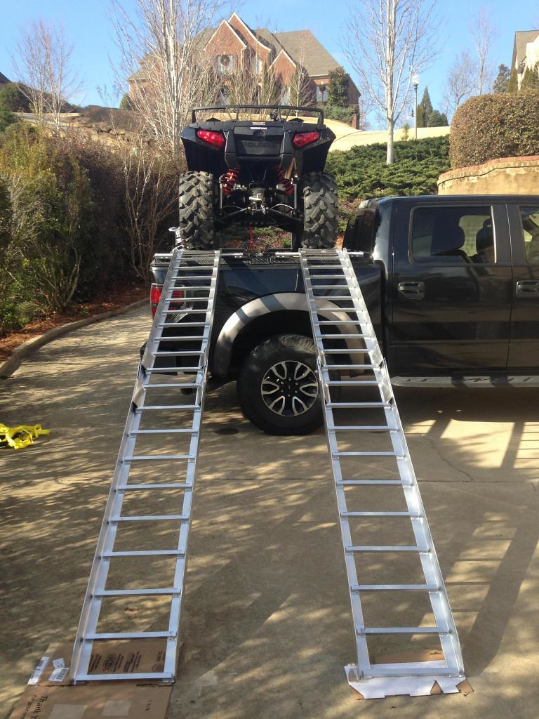 An ATV And Ramps Loaded On Top Of a Ford F150 Truck Bed. Flickr