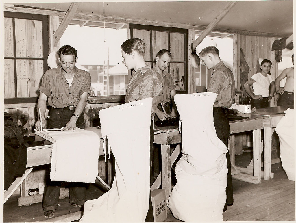 Stenciling issue Stencilling issue at Camp Peary, 1943. U.S. Navy