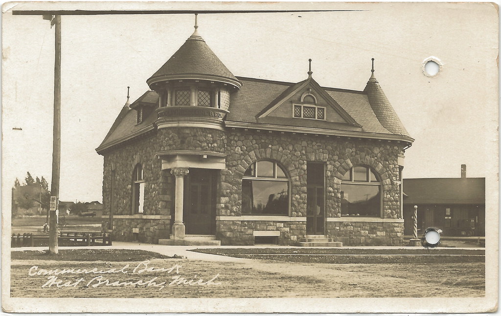 NE West Branch MI RPPC 1912 Railroad DEPOT & Commercial Ba… Flickr