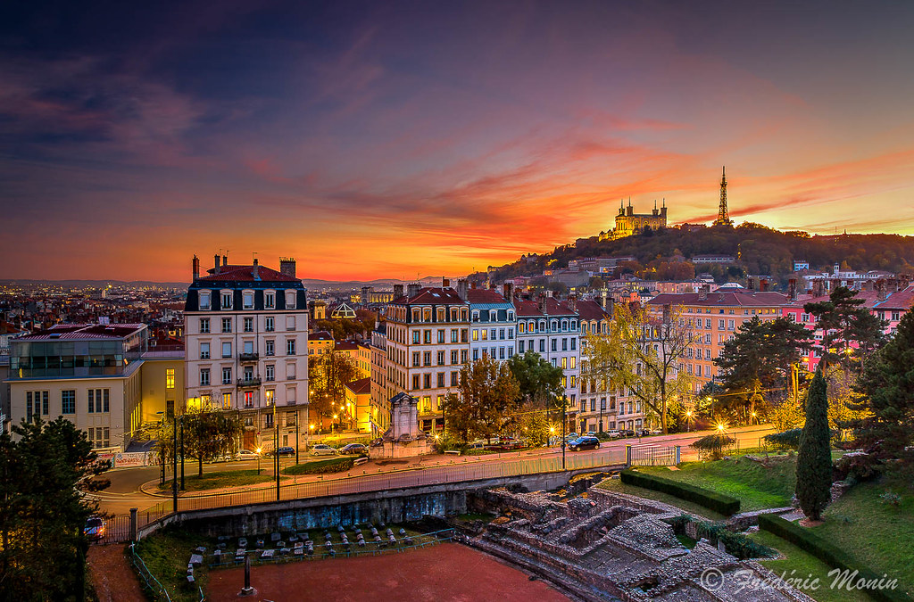 Sunset on Lyon Coucher de soleil à Lyon par une fin