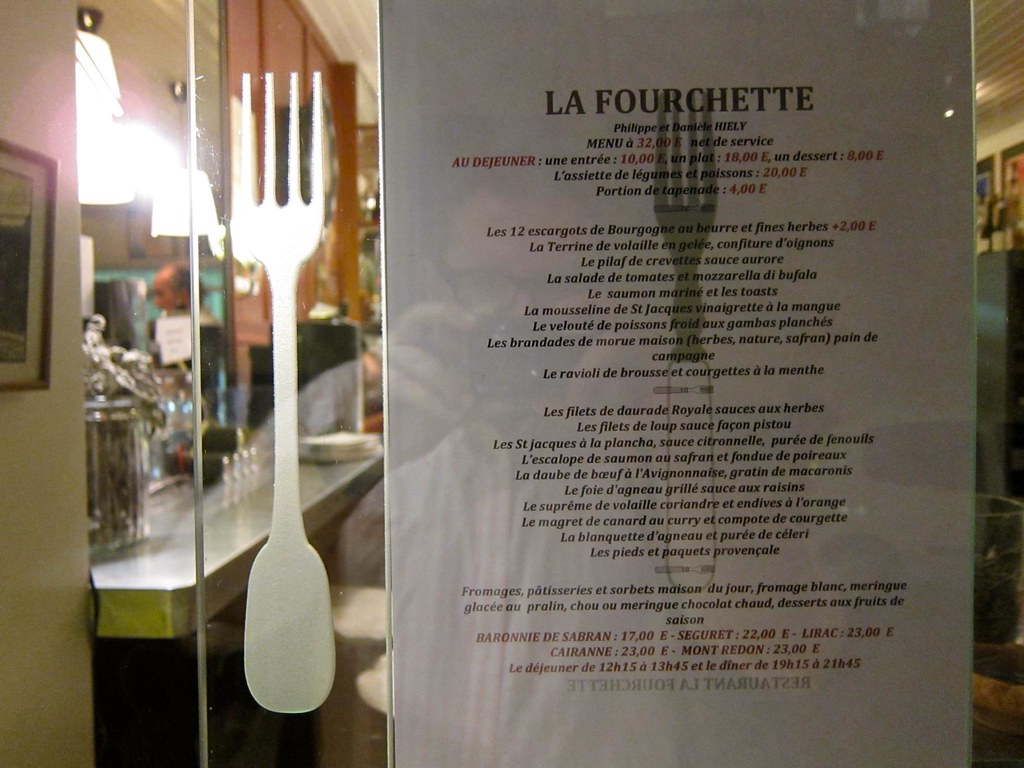 La Fourchette Menu The dinner we had at Avignon's La Fourc… Flickr