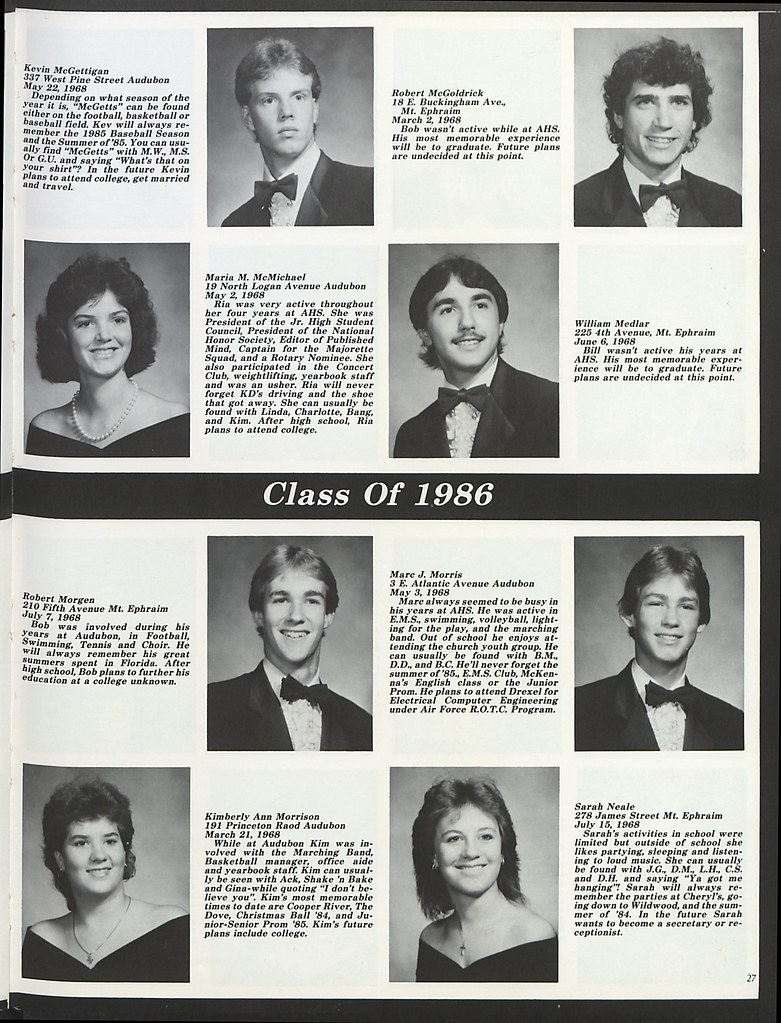 Audubon High School 1986 031 Kevin McGettigan, Robert McGo… Flickr
