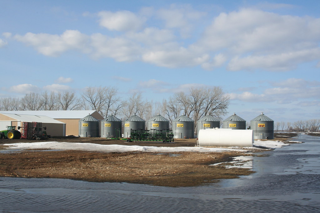 Silos and flooded farmland in Grafton, North Dakota no. 47… Flickr