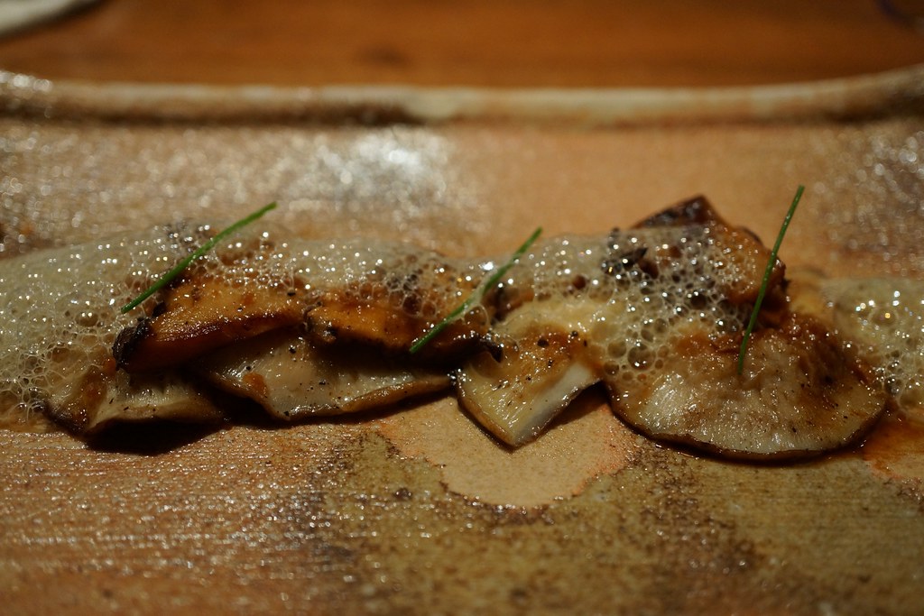 Grilled Chanterelle & Shitake Mushroom Sashimi, rosemary g… Flickr