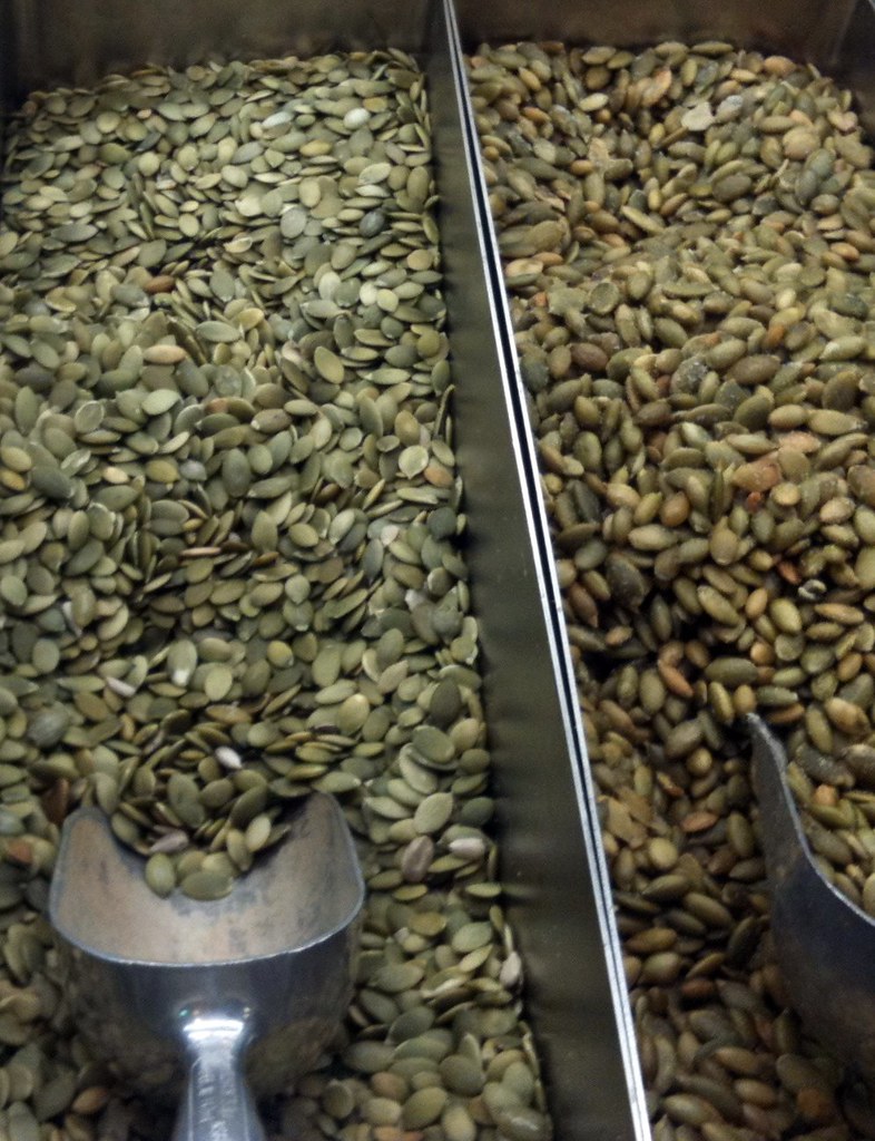 Pumpkin Seeds Pumpkin seeds in the Whole Foods buffet in B… Flickr