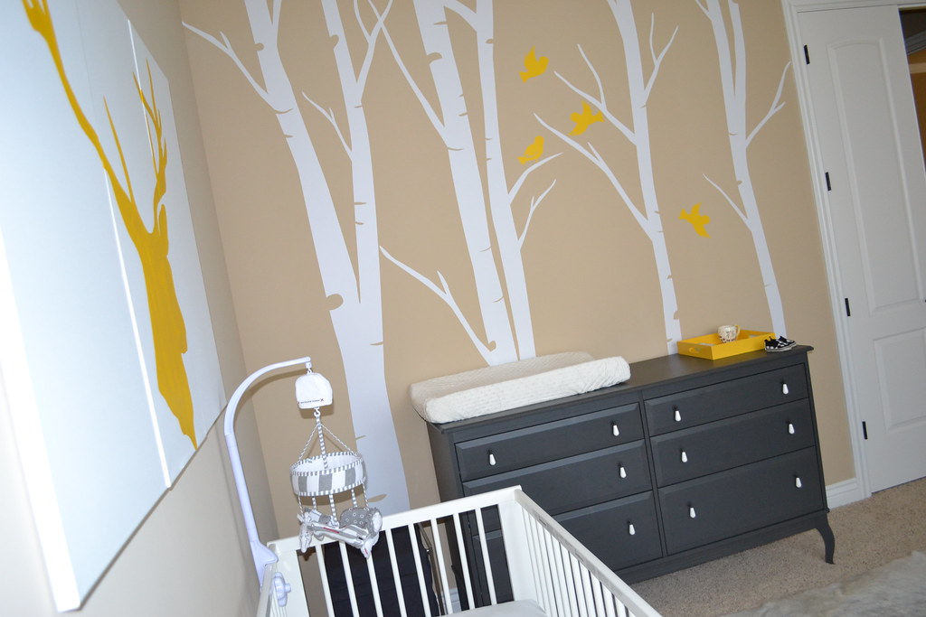 Modern Nursery Gray brindle cowhide rug, ikea crib, ikea r… Flickr