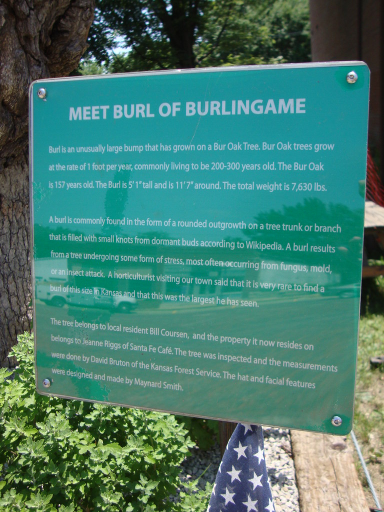 Burl of Burlingame Marker (Burlingame, Kansas) Located on … Flickr