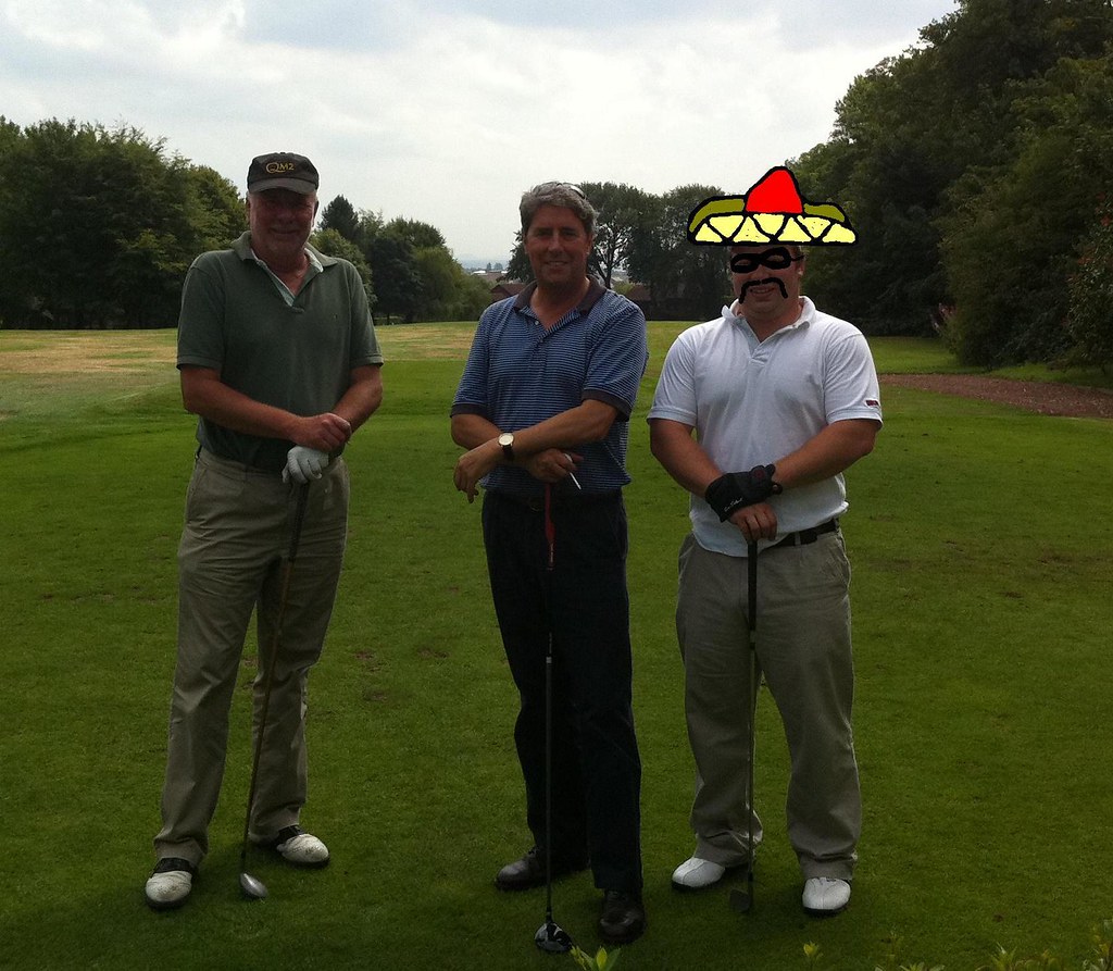 bandit El Bandito prior to teeing off with an 18 handicap Liverpool