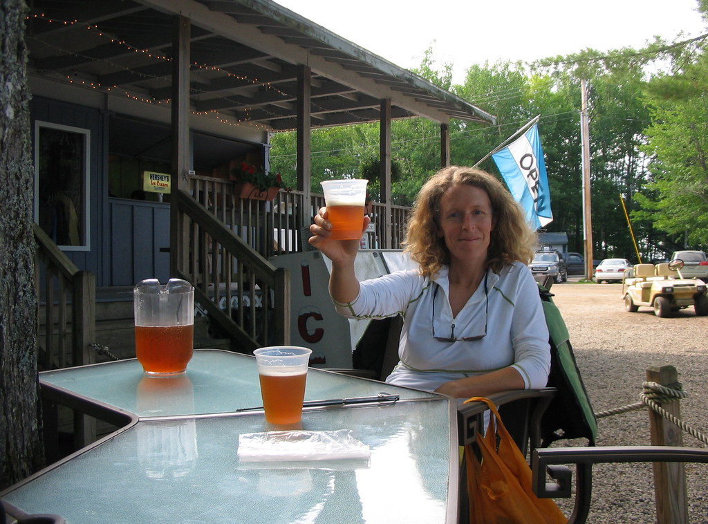 Frye Island refreshment Enjoying Frye's Leap IPA (Sebago B… Flickr
