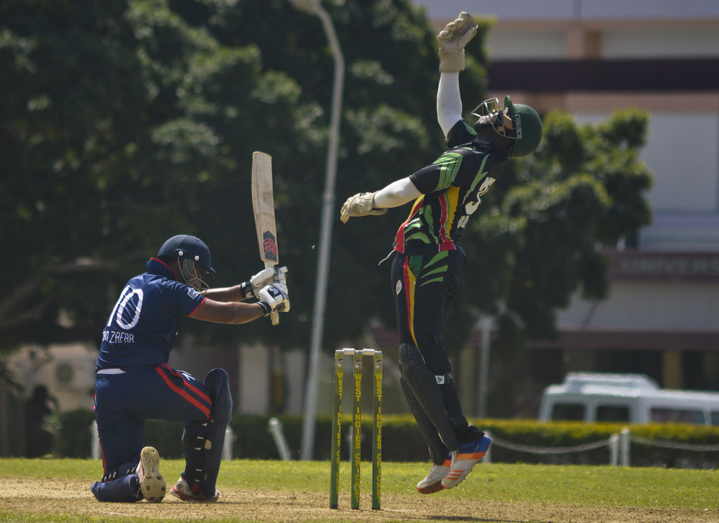 Saad Bin Zafar is caught by wkpr Anthony Bramble during th… Flickr