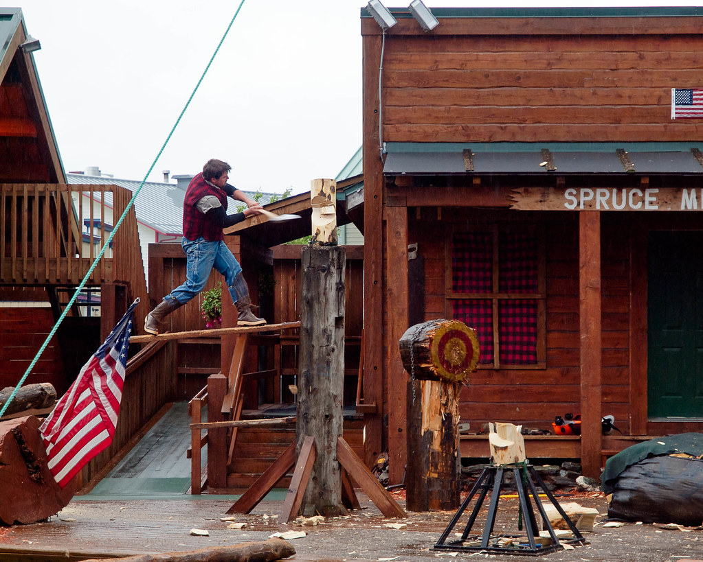 Lumberjack on Springboard Jake Justus, a lumberjack on tea… Flickr