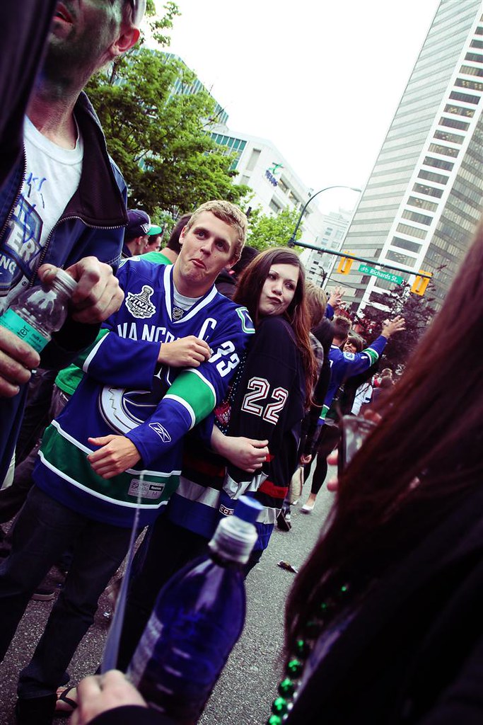 the sedins lookin' goofy after the Canucks won game 5 of t… Flickr