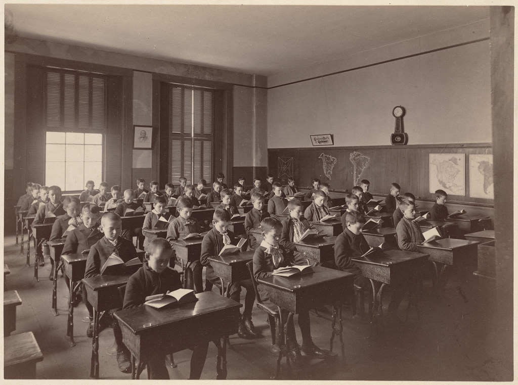 Part of Bigelow School (4th class), 2nd room taken Flickr