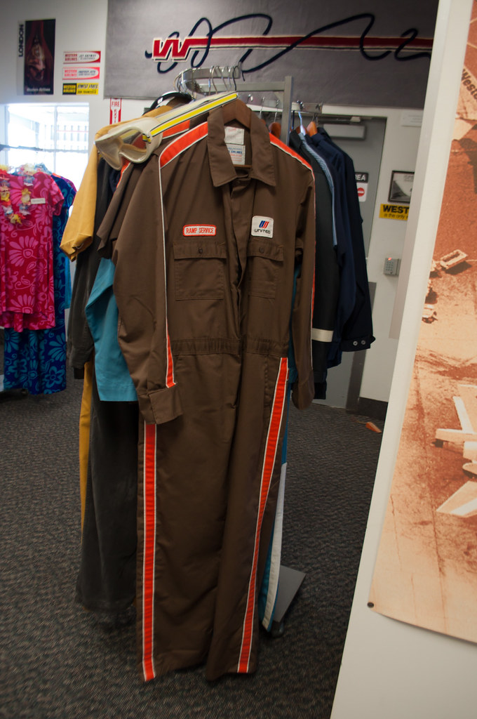 United Airlines ramp service uniform A rack of airline cre… Flickr
