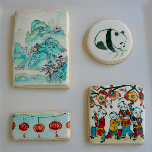Handpainted Asian inspired cookies Elizabeth Adams Flickr