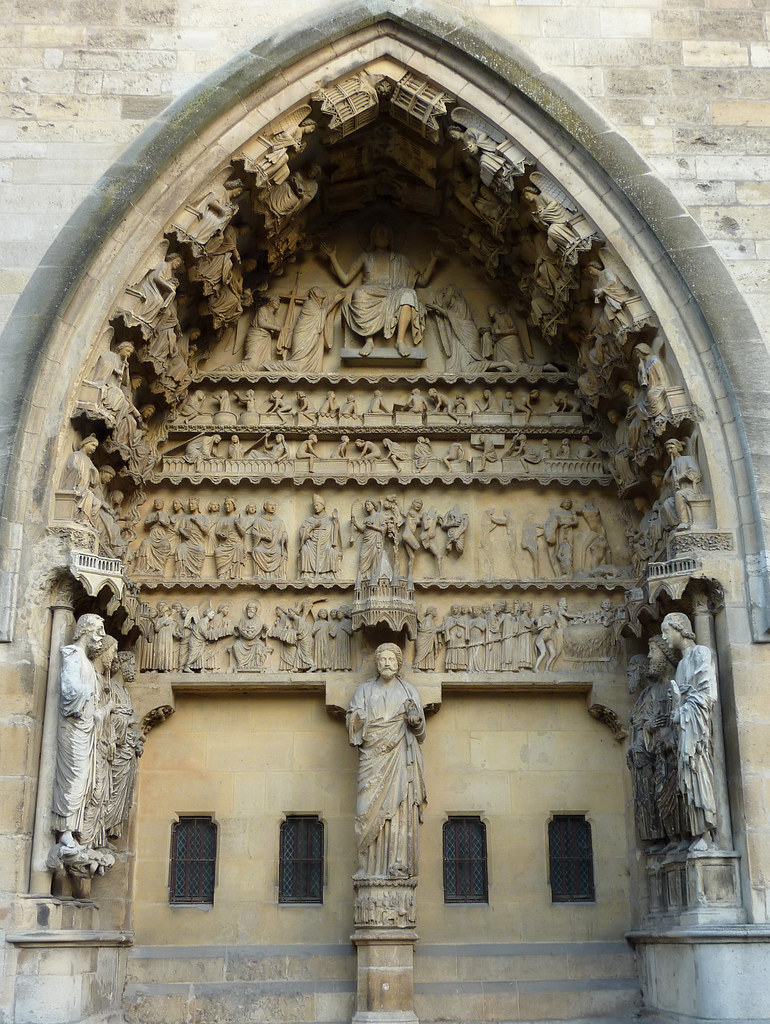 Reims la Cathédrale un des deux portails de la façade … Flickr