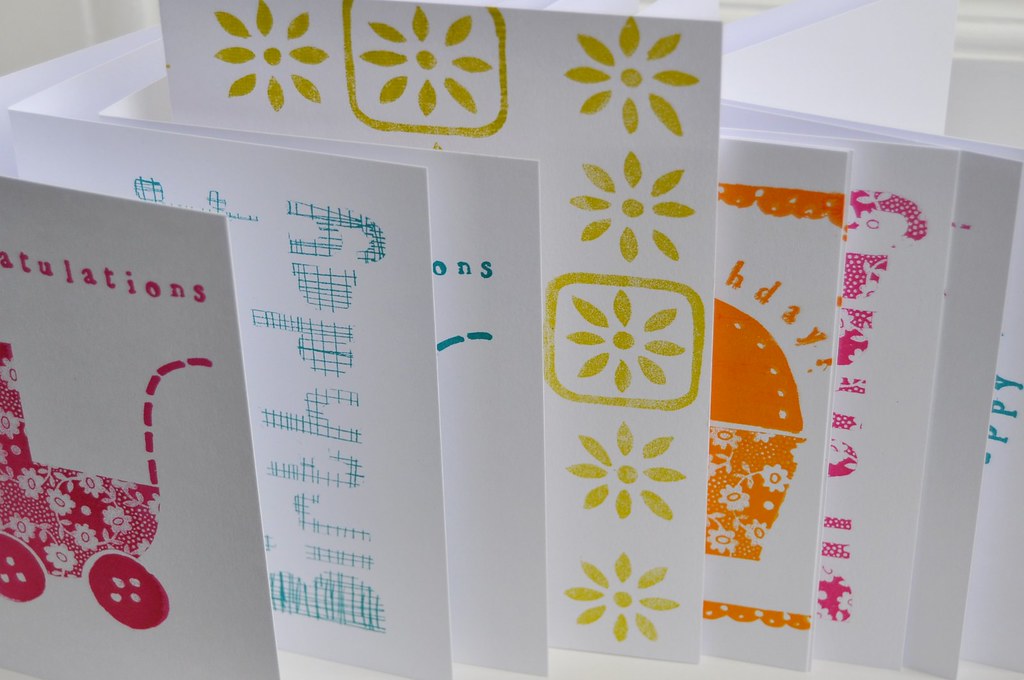 cards trying out new screen print card designs Karen Lewis Flickr