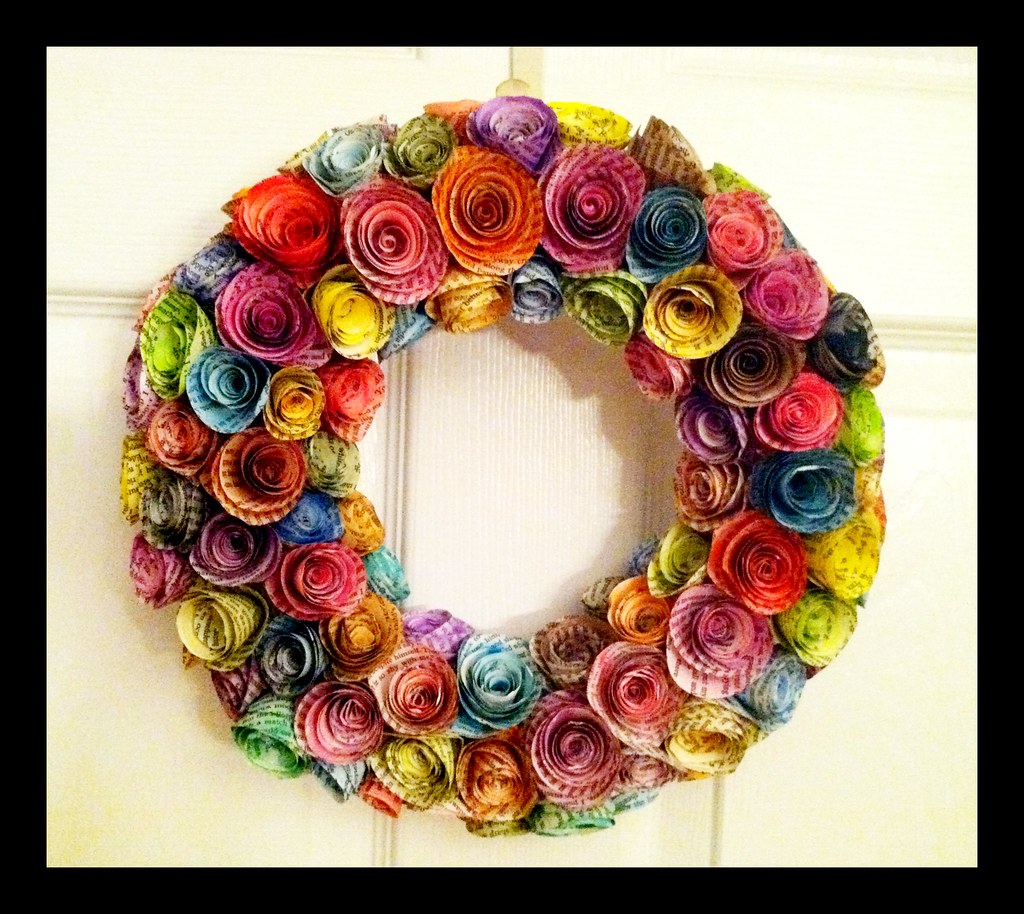 Finished! I made this with a Dollar Tree foam wreath and a… Flickr