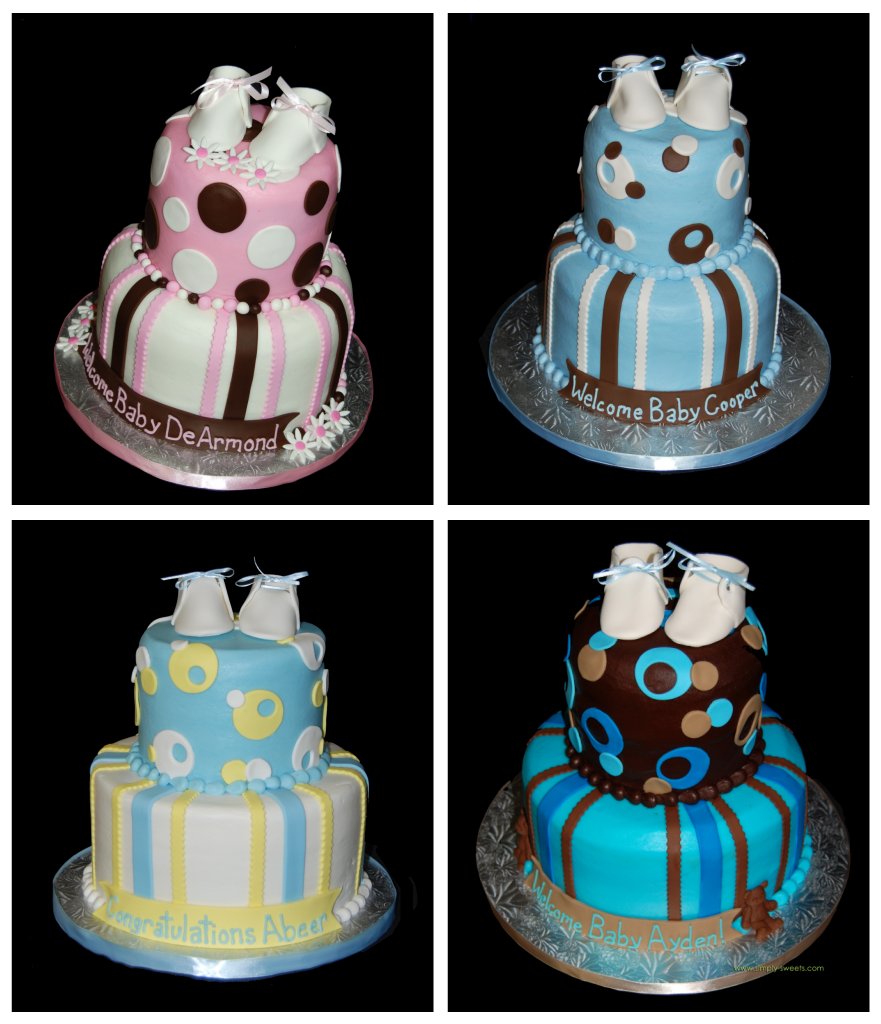 2 tier baby shower cakes with booties Dana Brown Flickr
