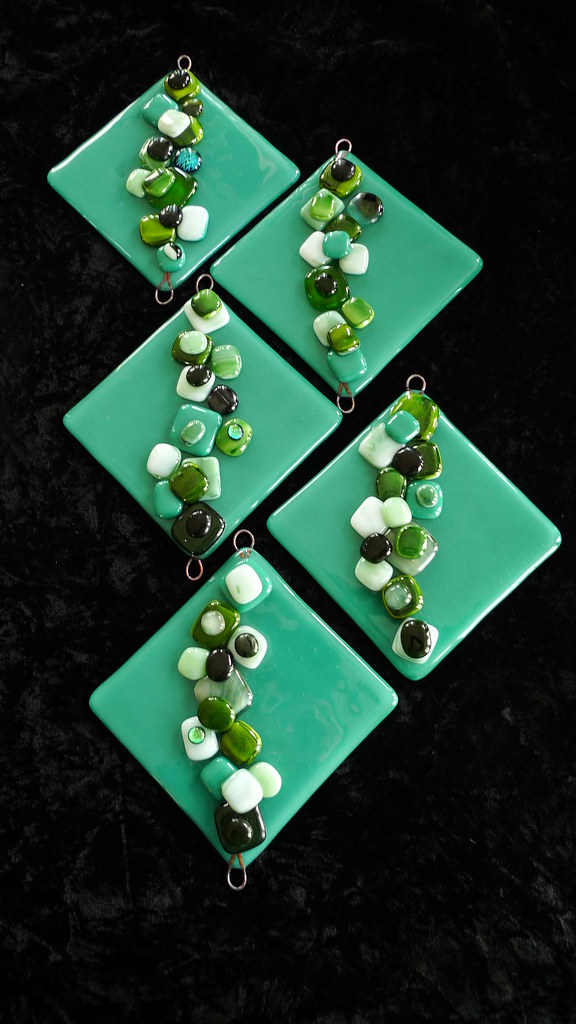 Sage green wall hangings Fused glass wall hangings by Budd… Flickr