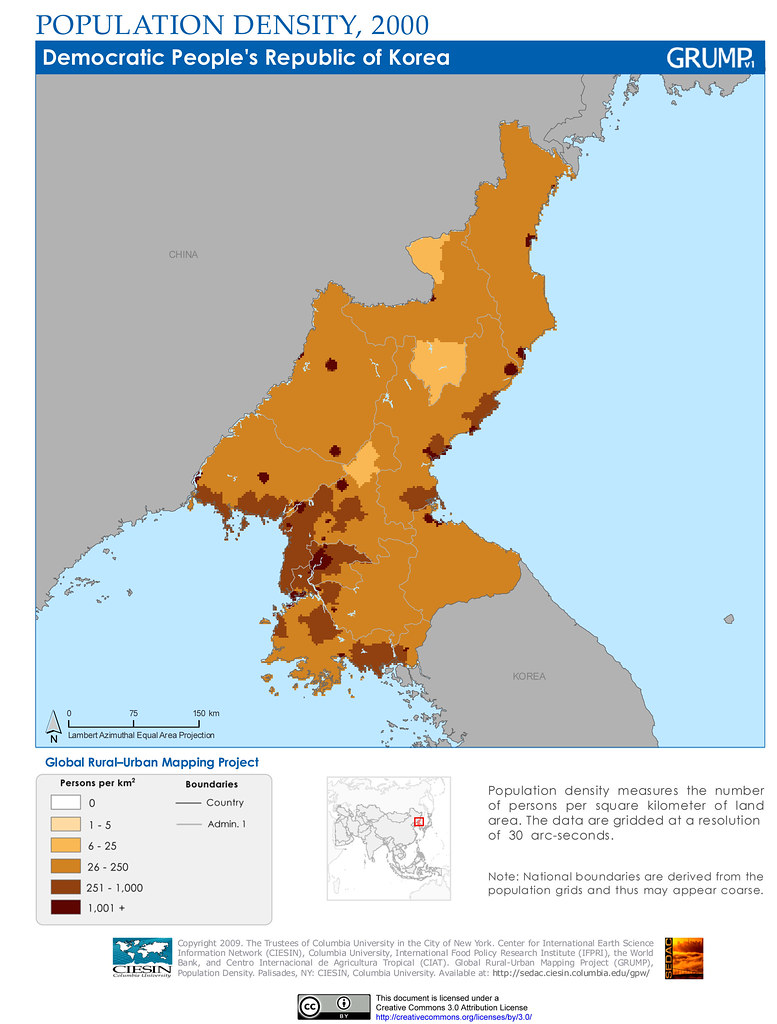 North Korea Population Density, 2000 Population density m… Flickr