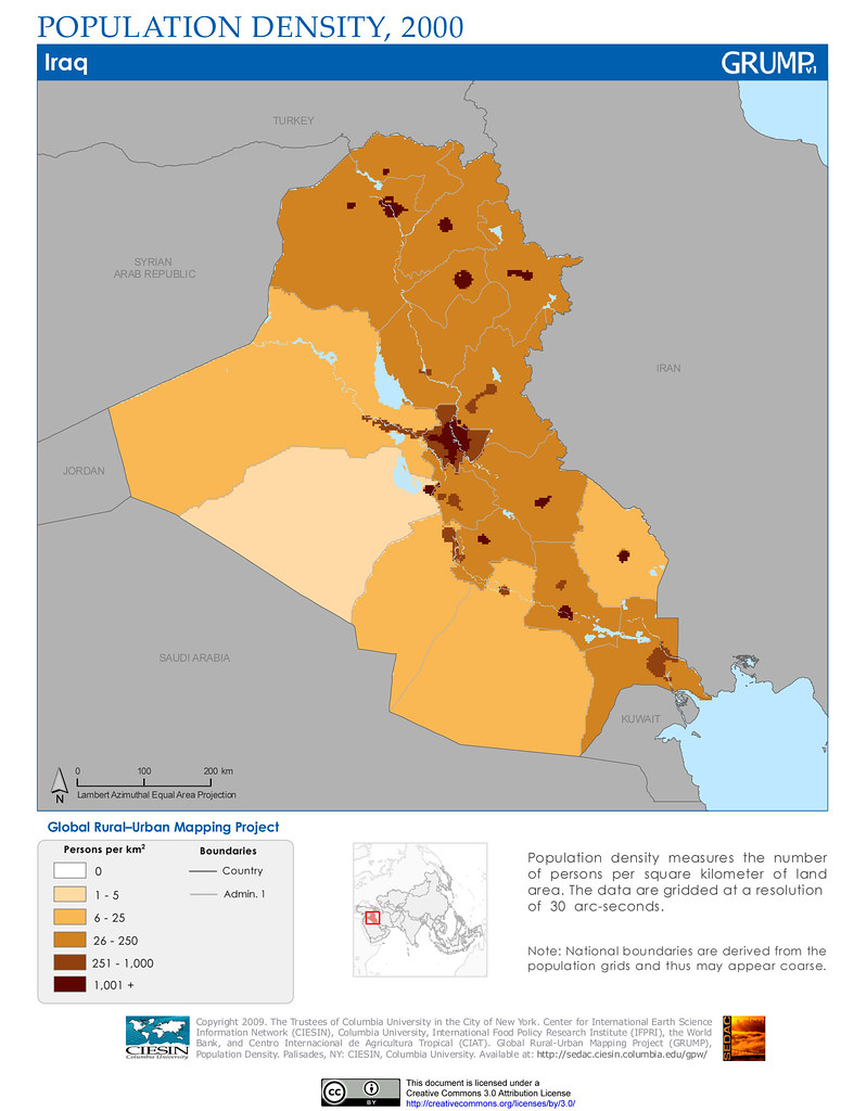 Iraq Population Density, 2000 Population density measures… Flickr