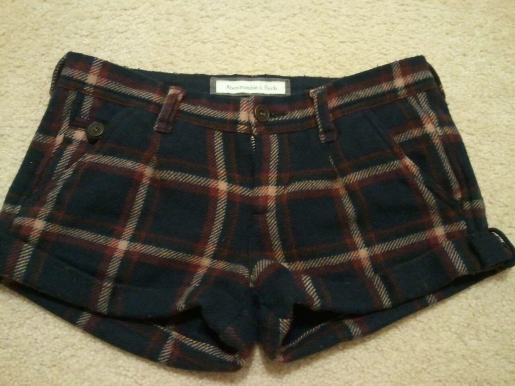 Abercrombie Wool plaid dress Shorts nwot 25 secondhand boutique