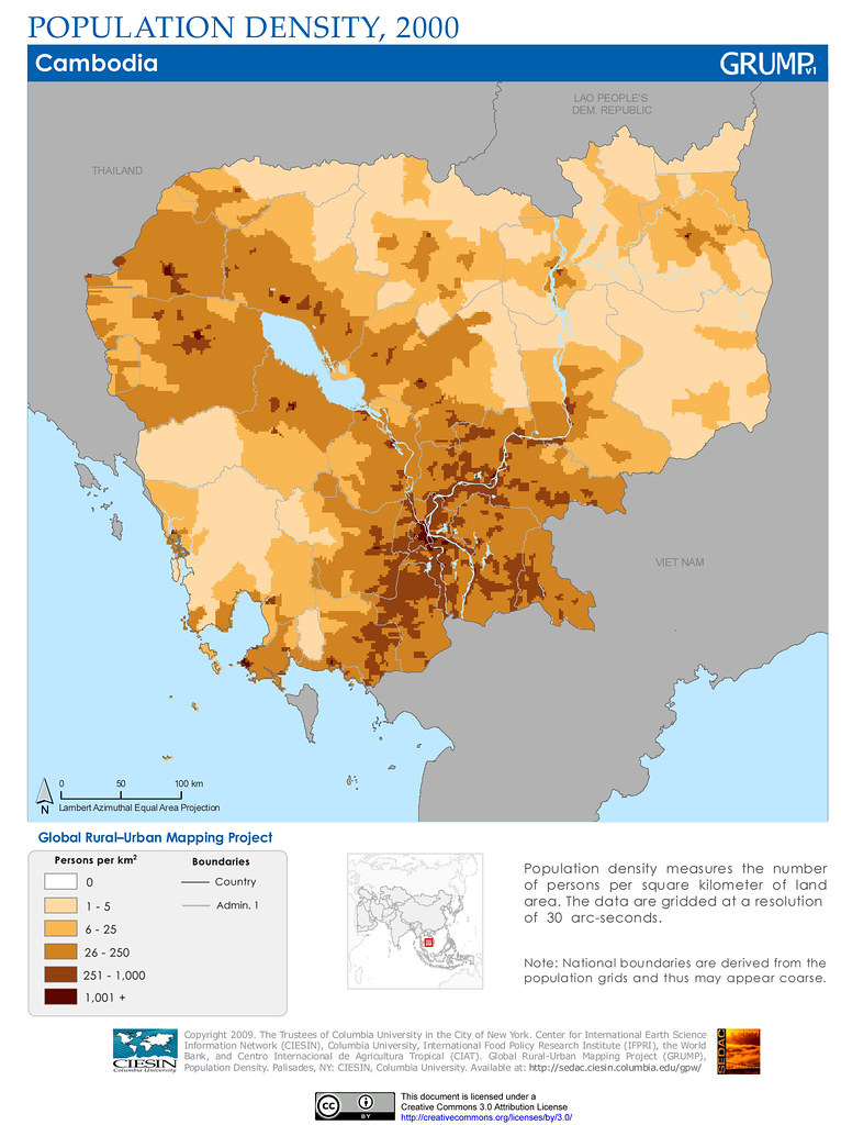 Cambodia Population Map