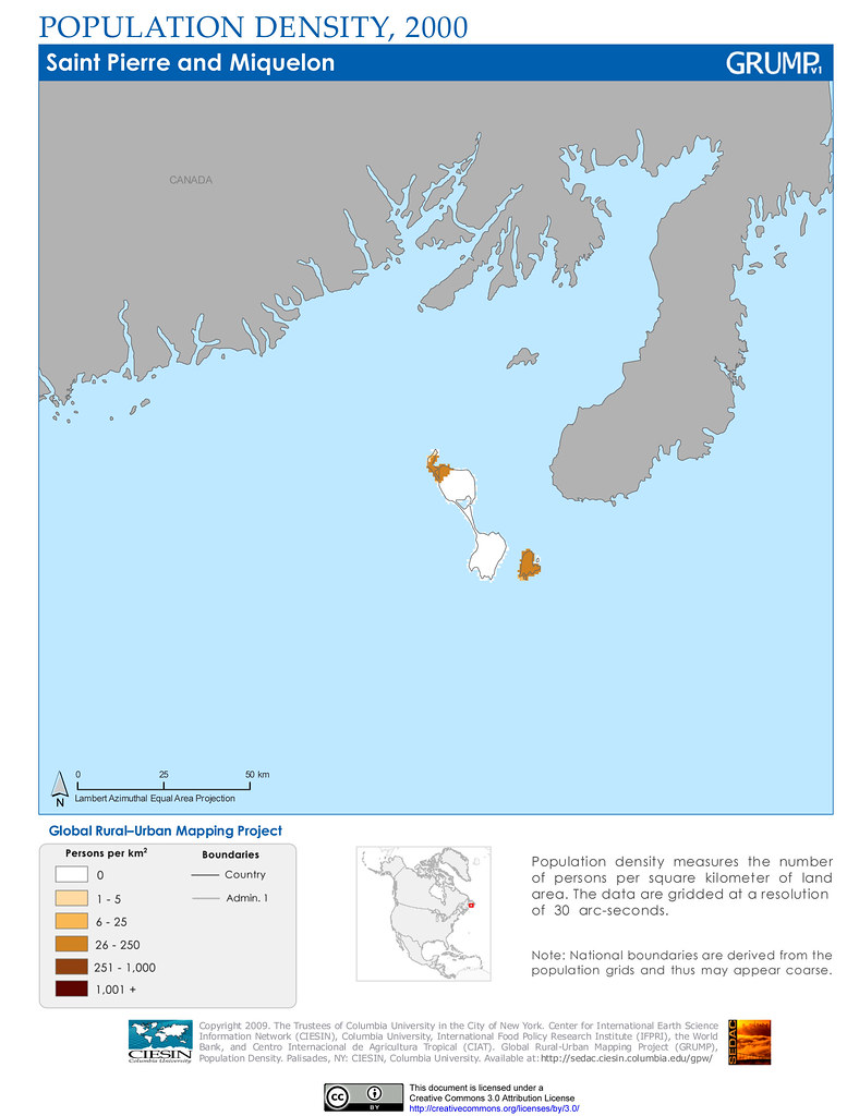 Saint Pierre and Miquelon Population Density, 2000 Flickr