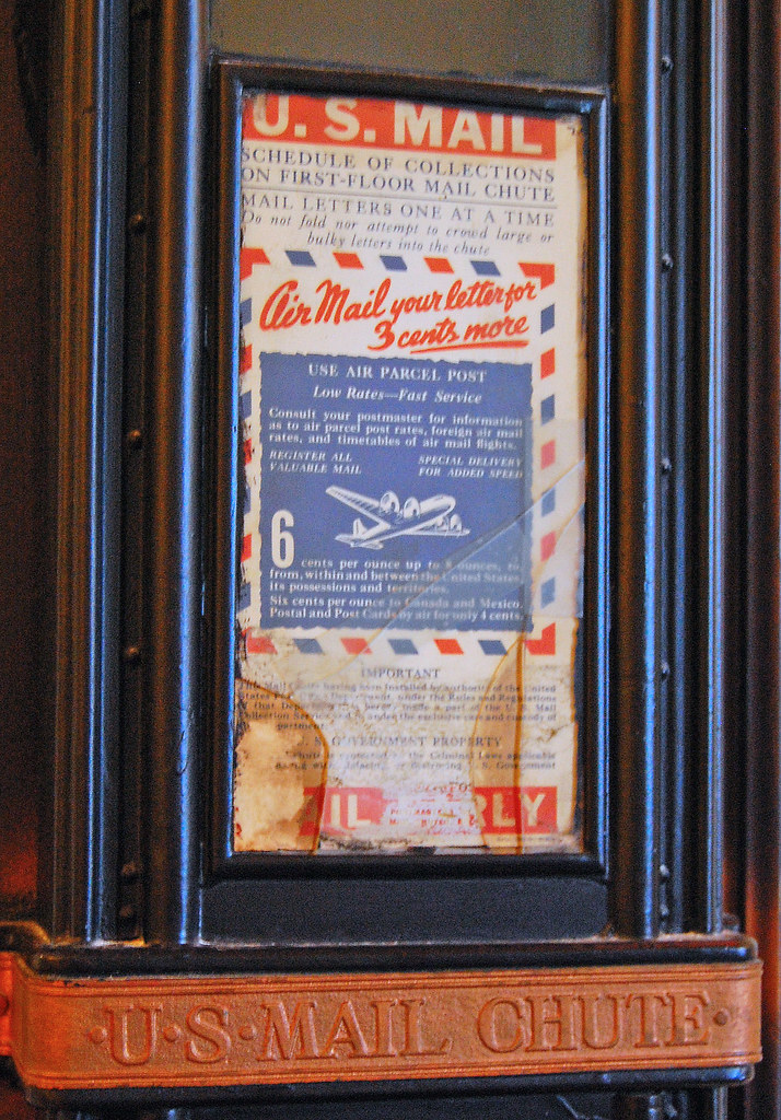 U.S. Mail Chute Old office buildings had these chutes that… Flickr