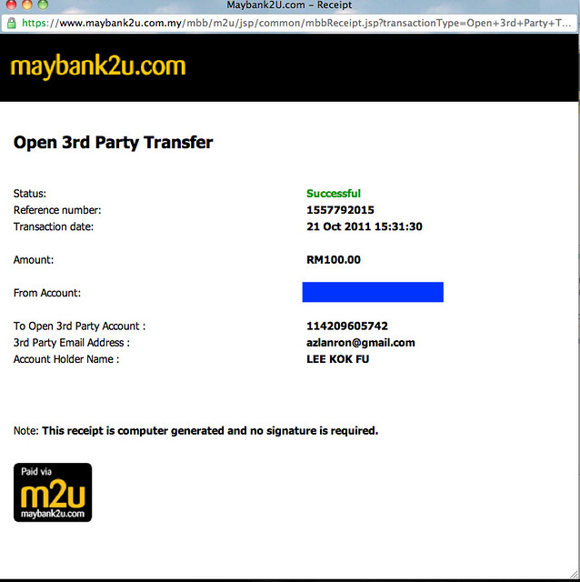 how to print receipt from maybank2u