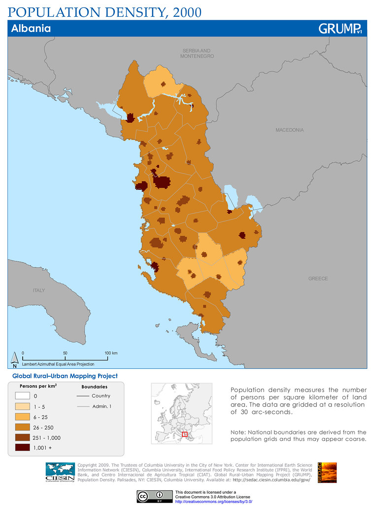 Albanian Population Usa Map Albania Population Density, 2000 Population density measu… Flickr