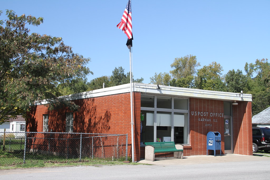 Karnak IL, Post Office, 62956, Karnak Illinois, Pulaski County IL a