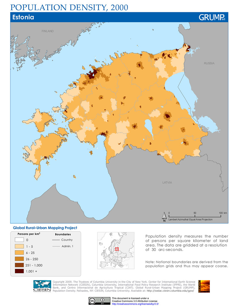 Estonia Population Density, 2000 Population density measu… Flickr