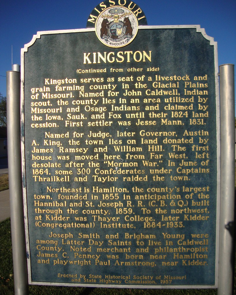 Kingston Marker (Kingston, Missouri) Located on the courth… Flickr