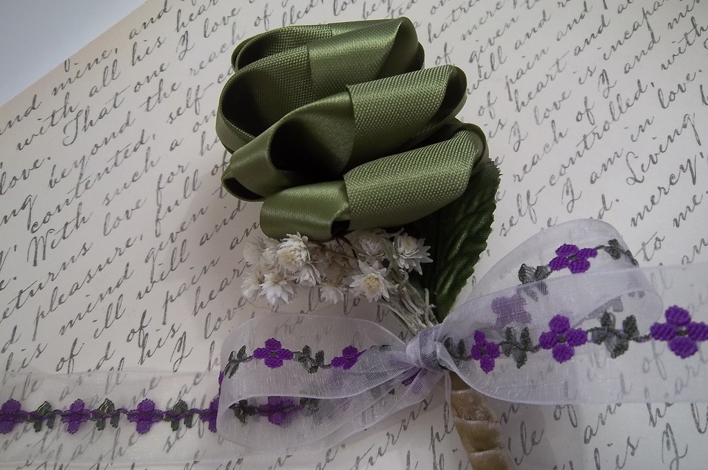 Vintage Style Green Ribbon Rose www.societysfringe.etsy.co… Flickr
