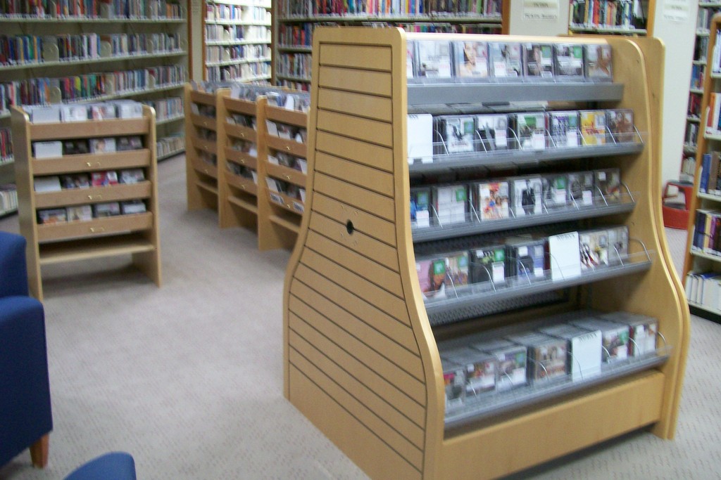 CD shelving In our music section, we have a new shelf alon… Flickr