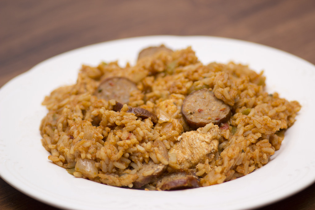Jambalaya Today it was Jambalaya on Creolestyle rice with… Flickr